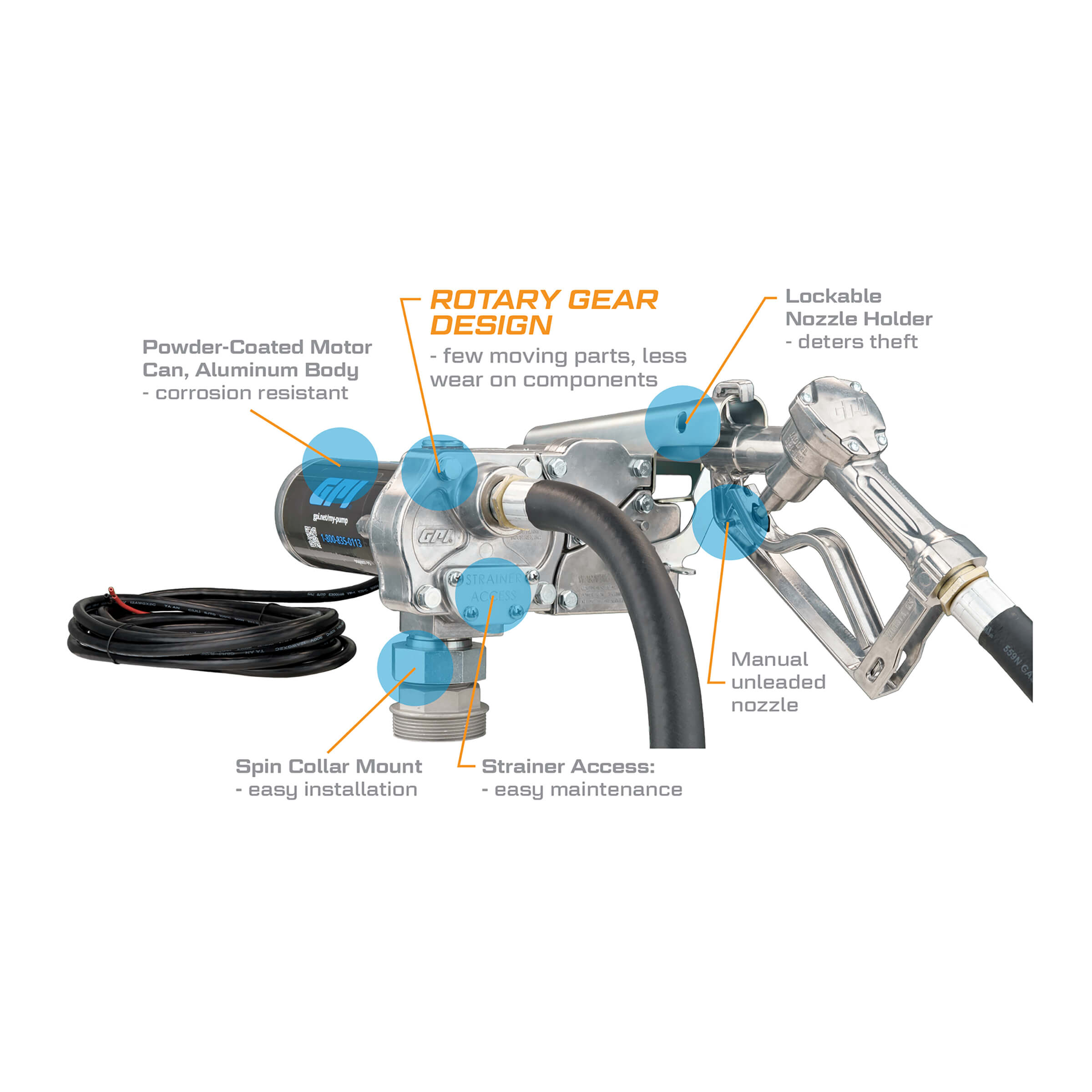 GPI 15 GPM 12V Fuel Transfer Pump