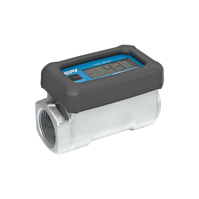 Turbine Flow Meter, Battery Powered Display, Aluminum Body for Fuels