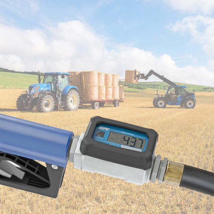 Turbine Flow Meter, Battery Powered Display, Aluminum Body for Fuels