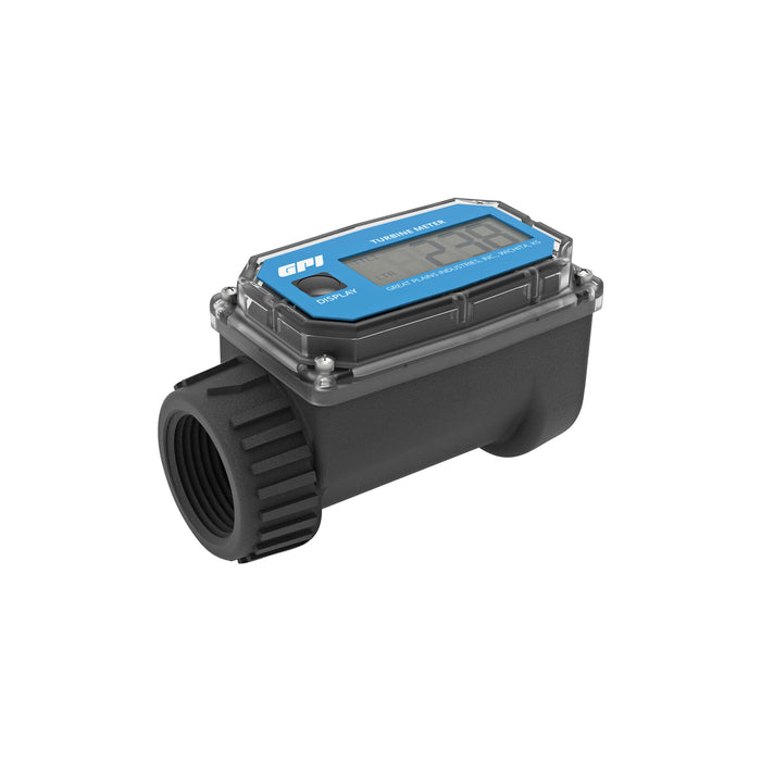 Turbine Flow Meter, Battery Powered Display, Nylon Body for Water