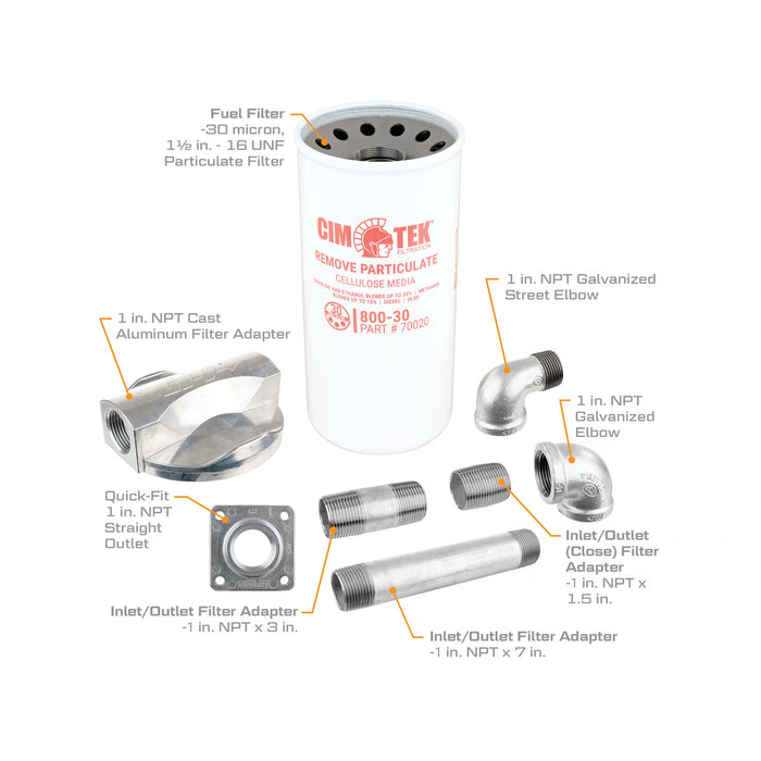 Fuel Transfer Pumps 1-Inch NPT 40 GPM 30 Micron Filter Kit