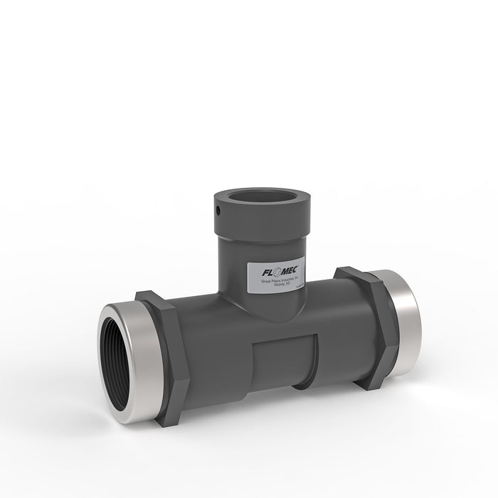 Replacement Threaded PVC Tee for FLOMEC AQUAsonic Series Flow Meters