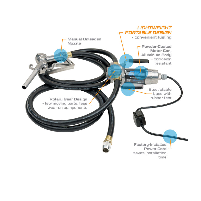 GPI 8 GPM 12V Portable Fuel Transfer Pump