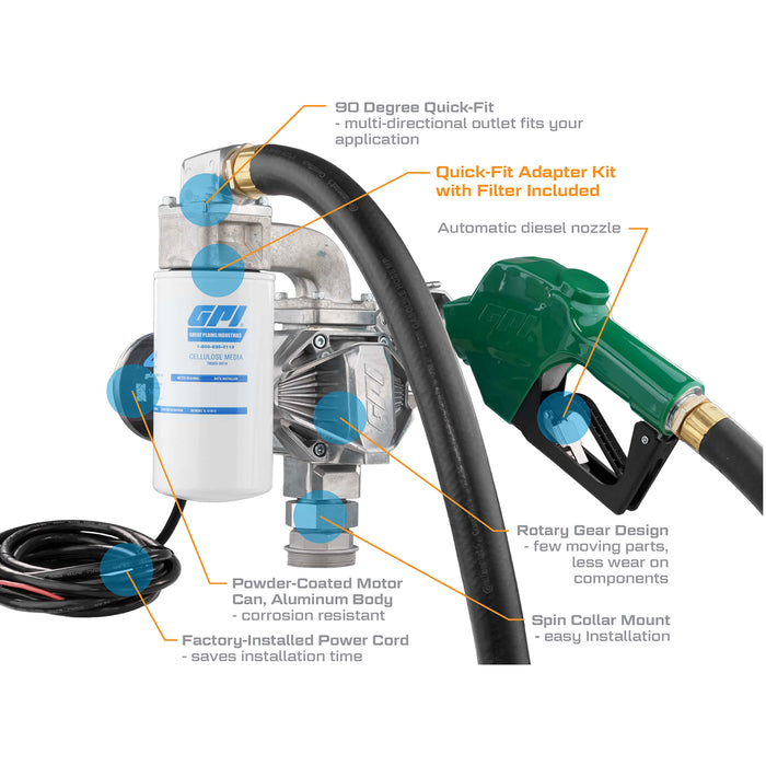 GPI 20 GPM 12V Fuel Transfer Pump