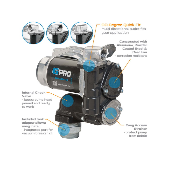 GPRO 25GPM 12V Fuel Transfer Pump