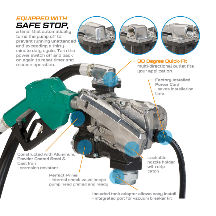 GPRO 25GPM 12V Fuel Transfer Pump for Extreme Temperatures