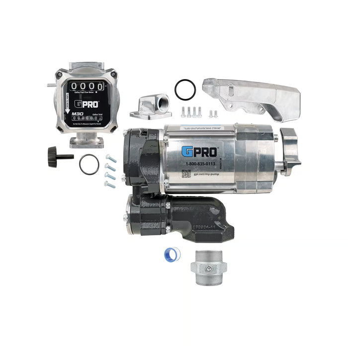 GPRO 20 GPM 115V FUEL TRANSFER PUMP WITH 5-30 GPM FUEL METER - 1-INCH OUTLET