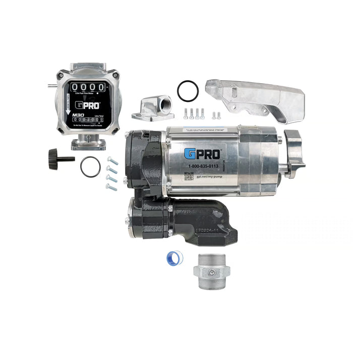 GPRO 20 GPM 115V FUEL TRANSFER PUMP WITH 5-30 GPM FUEL METER - 1-INCH OUTLET