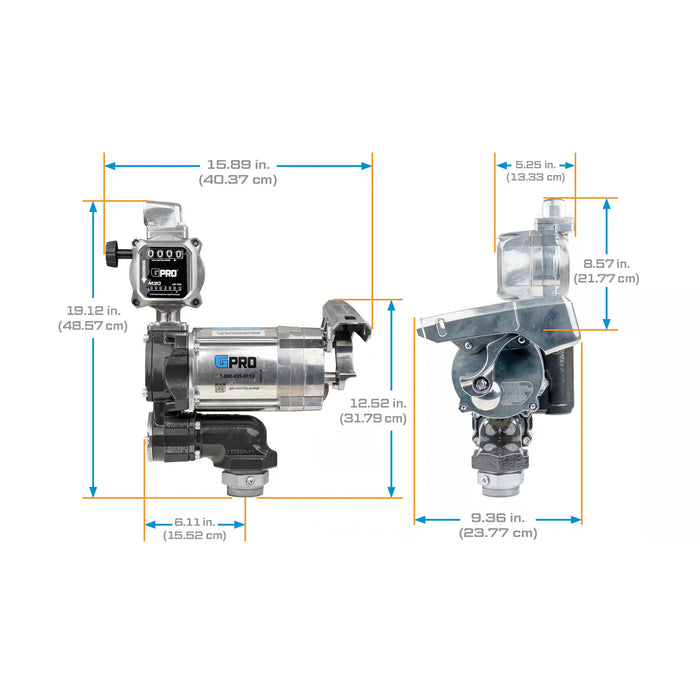 GPRO 20 GPM 115V FUEL TRANSFER PUMP WITH 5-30 GPM FUEL METER - 1-INCH OUTLET