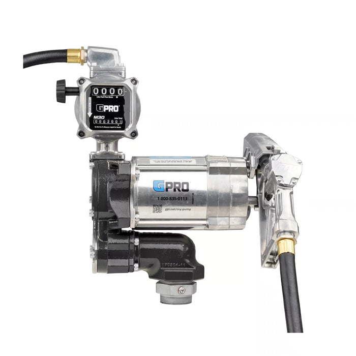 GPRO 20 GPM 115V FUEL TRANSFER PUMP WITH 5-30 GPM FUEL METER - 3/4-INCH OUTLET