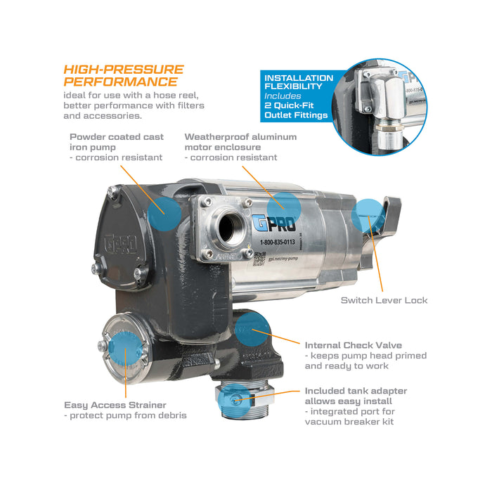 GPRO 35 GPM 120V Fuel Transfer Pump for Remote Dispenser