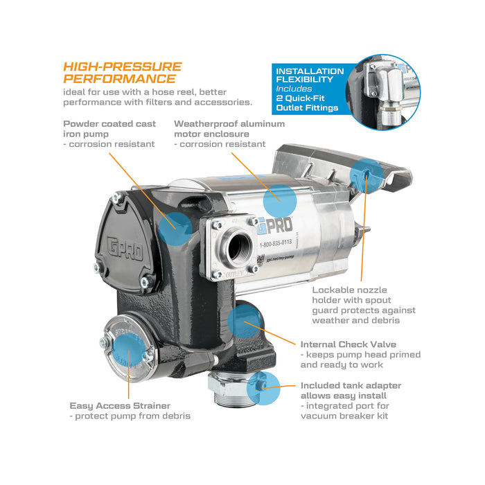 GPRO 35 GPM 120V Fuel Transfer Pump for Extreme Temperatures