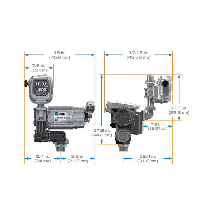 GPRO 35 GPM 120V Fuel Transfer Pump with 2-40 GPM Fuel Meter