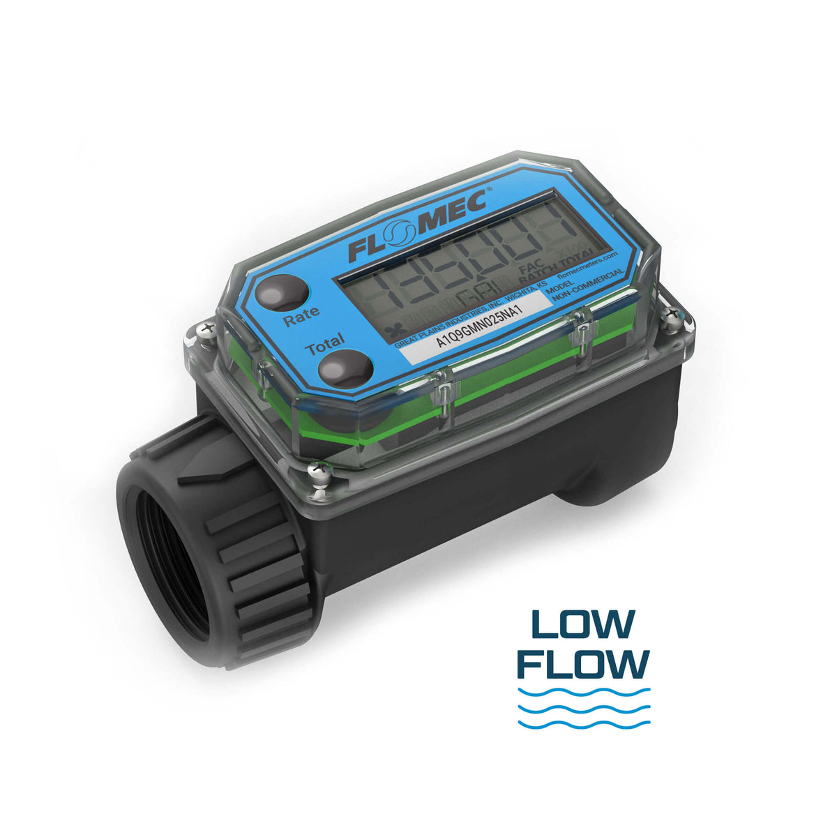FLOMEC A1 Series Nylon 1-inch flow meter for water and non-agressive chemicals