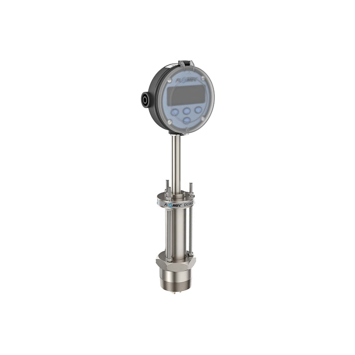 Paddlewheel Insertion Meter, Battery Powered Display, 4-20mA Output, Stainless Steel Body for Water and Solvents