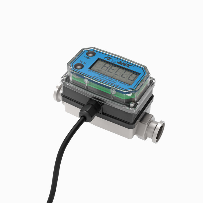 Turbine Flow Meter, Pulse Out, 4-20mA, Stainless Steel Body for Petro Chem, Water, and Solvents