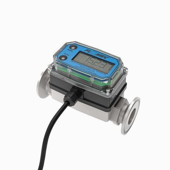 Turbine Flow Meter, Pulse Out, 4-20mA, Stainless Steel Body for Petro Chem, Water, and Solvents