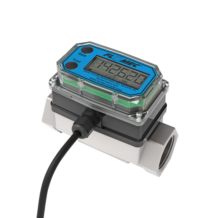 Turbine Flow Meter, Pulse Out, 4-20mA, Stainless Steel Body for Petro Chem, Water, and Solvents