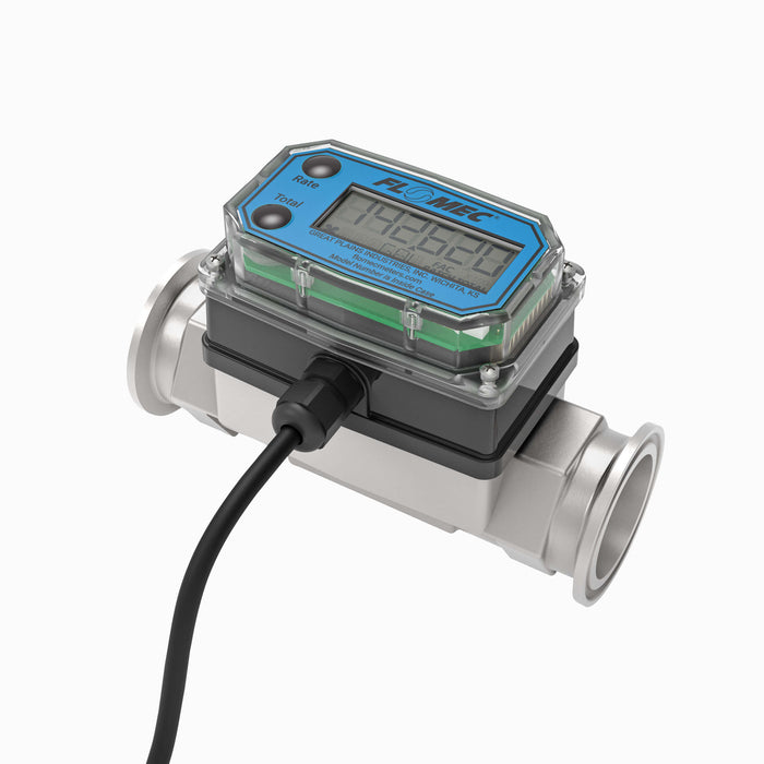 Turbine Flow Meter, Pulse Out, 4-20mA, Stainless Steel Body for Petro Chem, Water, and Solvents