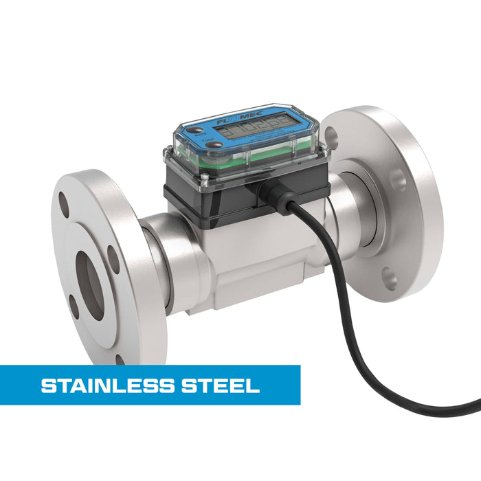 Turbine Flow Meter, Pulse Out, 4-20mA, Stainless Steel Body for Petro Chem, Water, and Solvents