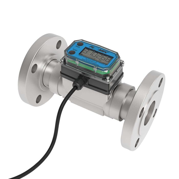 Turbine Flow Meter, Pulse Out, 4-20mA, Stainless Steel Body for Petro Chem, Water, and Solvents
