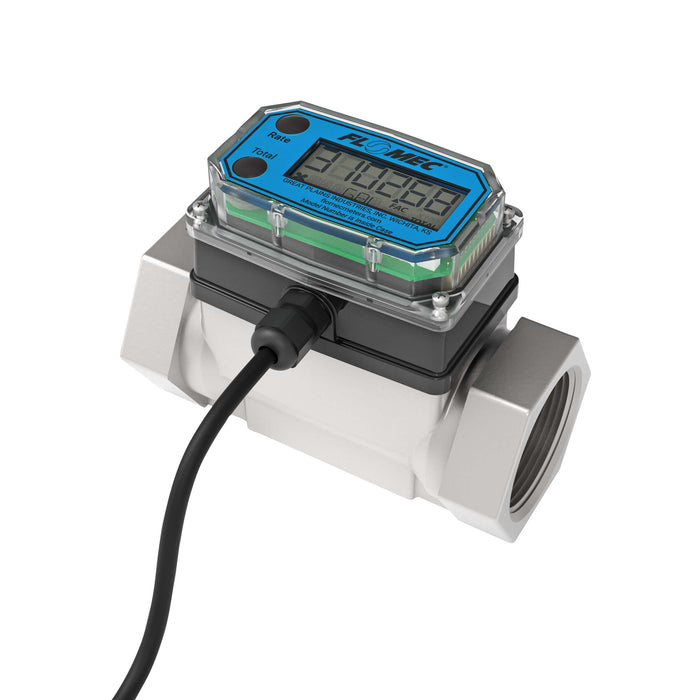 Turbine Flow Meter, Pulse Out, 4-20mA, Stainless Steel Body for Petro Chem, Water, and Solvents