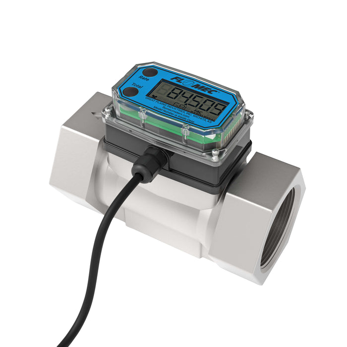 Turbine Flow Meter, Pulse Out, 4-20mA, Stainless Steel Body for Petro Chem, Water, and Solvents