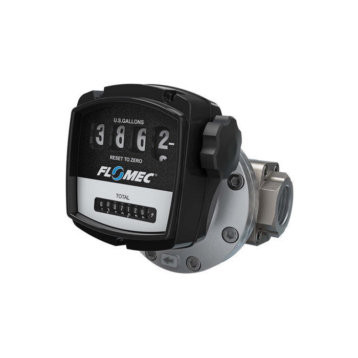 Oval Gear Flow Meter, Mechanical Display, Aluminum Body For Clean Solvents and Fuel Additives