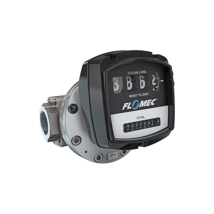 Oval Gear Flow Meter, Mechanical Display, Aluminum Body For Clean Solvents and Fuel Additives