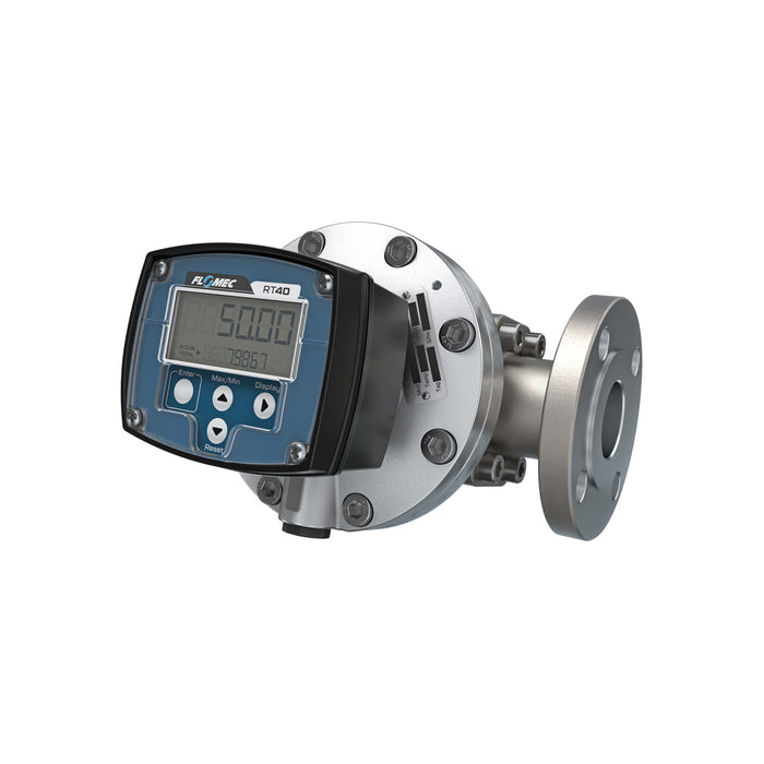Oval Gear Flow Meter, Local Display, Pulse Out, Aluminum Body For Clean Solvents and Fuel Additives