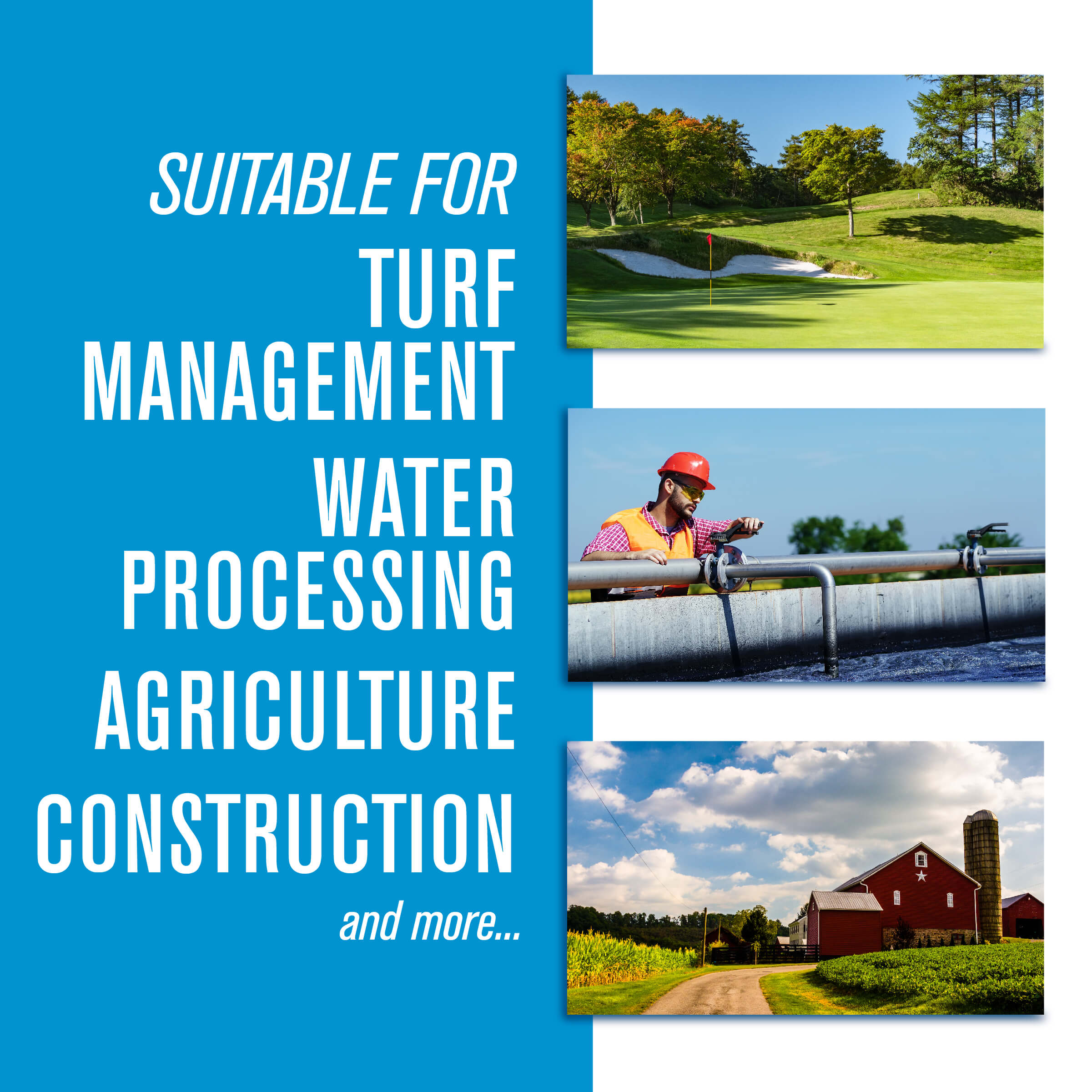 FLOMEC TM meters suitable for turn management golf course, water processing working on pipes, and agriculture farm