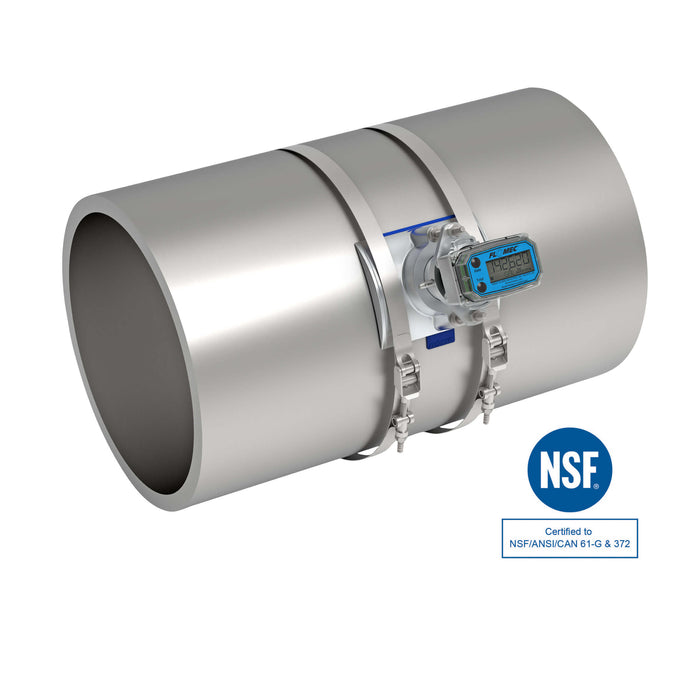 Ultrasonic Flow Meter, Battery Powered Display, TUBE Pipe for Water