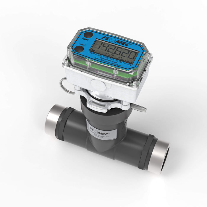 Ultrasonic Flow Meter, Battery Powered Display, Schedule 80 PVC Tee for Water