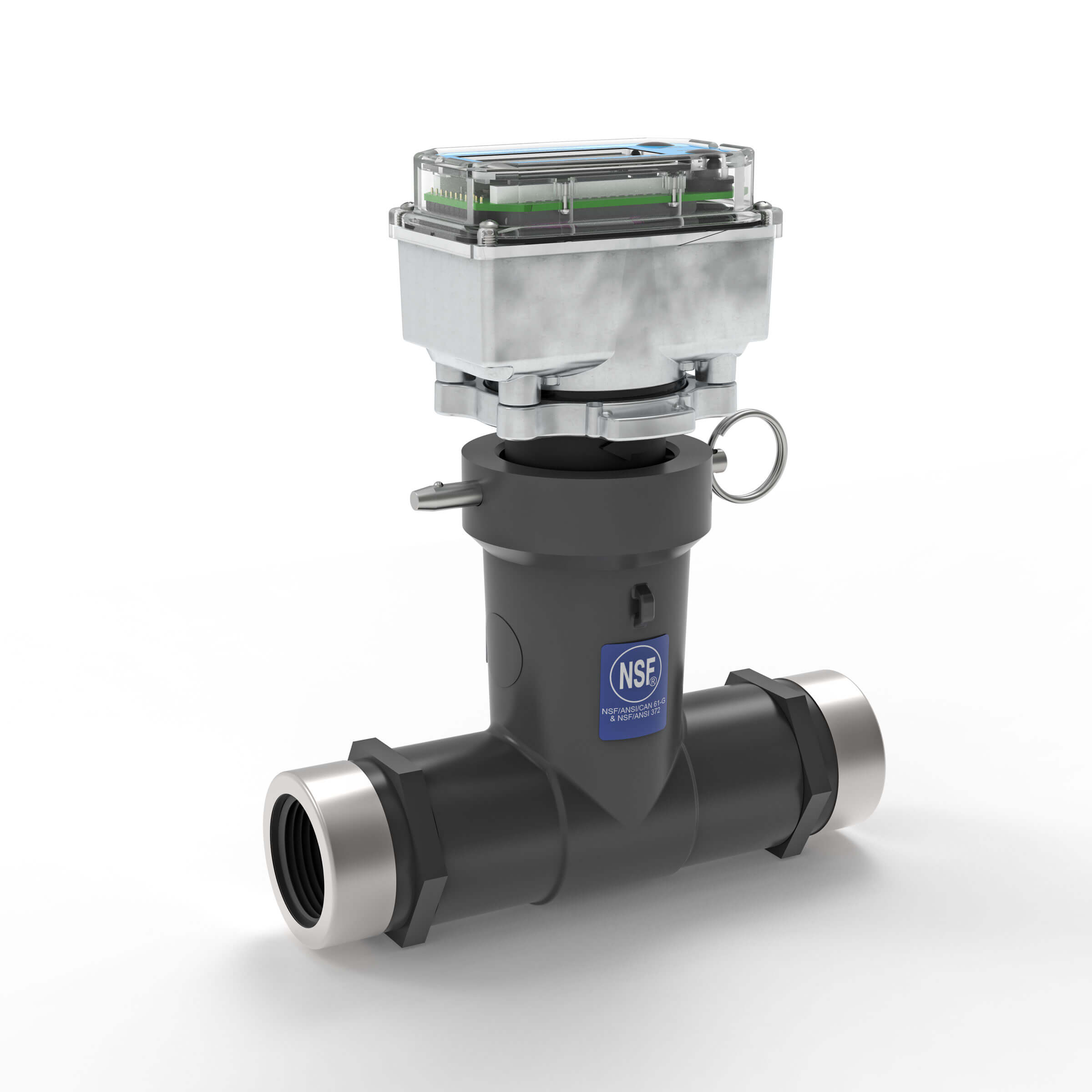 Ultrasonic Flow Meter, Battery Powered Display, Schedule 80 PVC Tee for Water