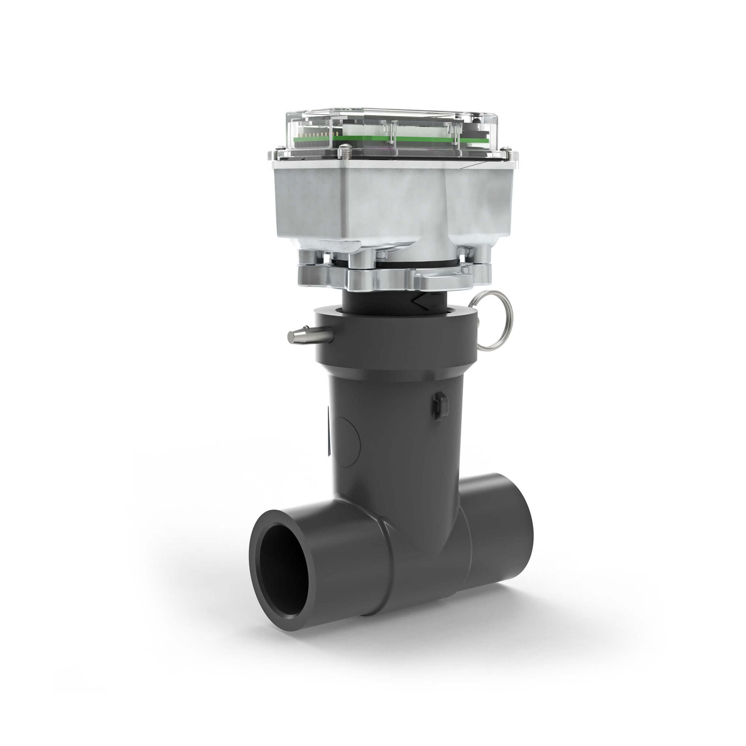 Ultrasonic Flow Meter, Battery Powered Display, Schedule 80 PVC Tee for Water