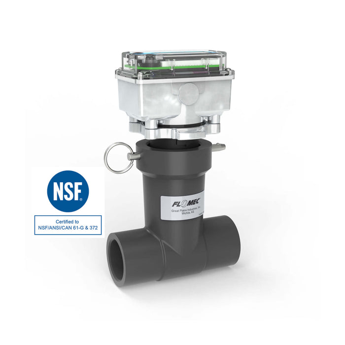 Ultrasonic Flow Meter, Battery Powered Display, Schedule 80 PVC Tee for Water