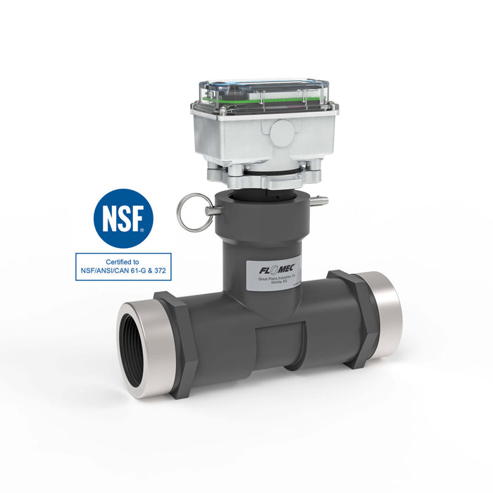 Ultrasonic Flow Meter, Battery Powered Display, Schedule 80 PVC Tee for Water