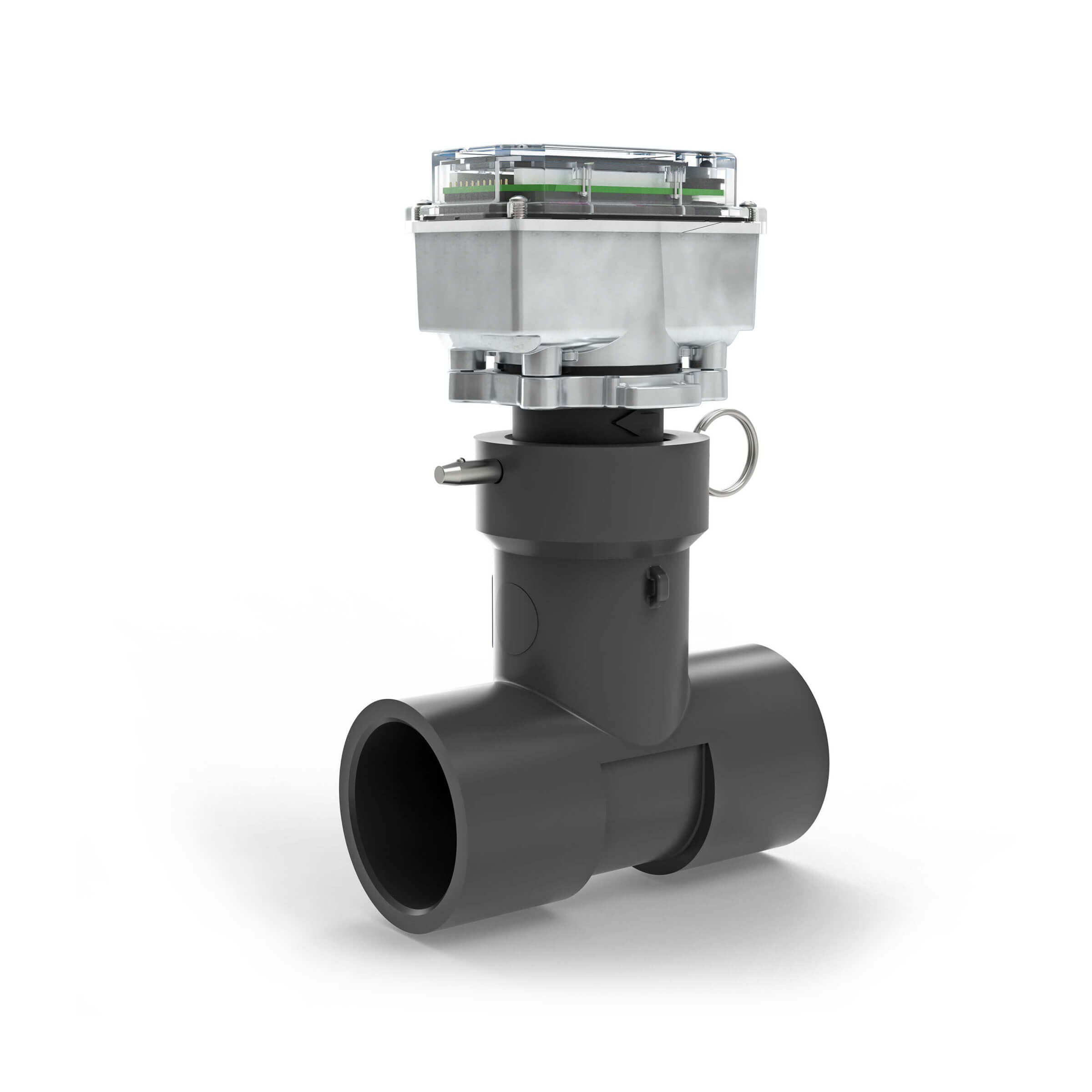 Ultrasonic Flow Meter, Battery Powered Display, Schedule 80 PVC Tee for Water