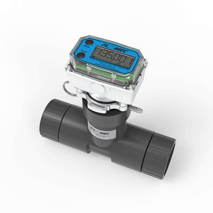 Ultrasonic Flow Meter, Battery Powered Display, Schedule 80 PVC Tee for Water