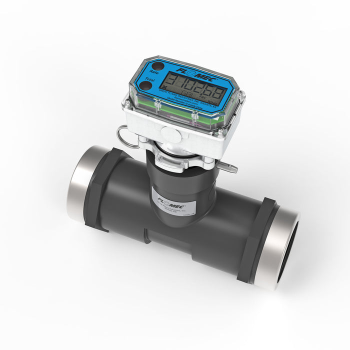 Ultrasonic Flow Meter, Battery Powered Display, Schedule 80 PVC Tee for Water