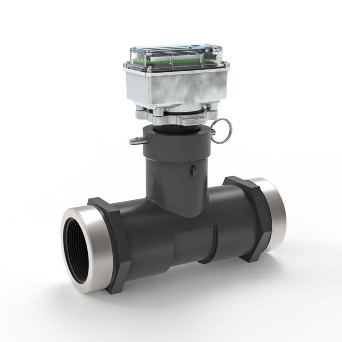 Ultrasonic Flow Meter, Battery Powered Display, Schedule 80 PVC Tee for Water