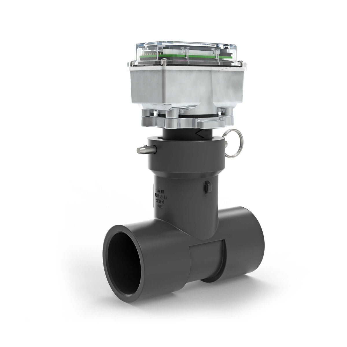 Ultrasonic Flow Meter, Battery Powered Display, Schedule 80 PVC Tee for Water