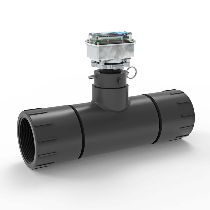 Ultrasonic Flow Meter, Battery Powered Display, Schedule 80 PVC Tee for Water
