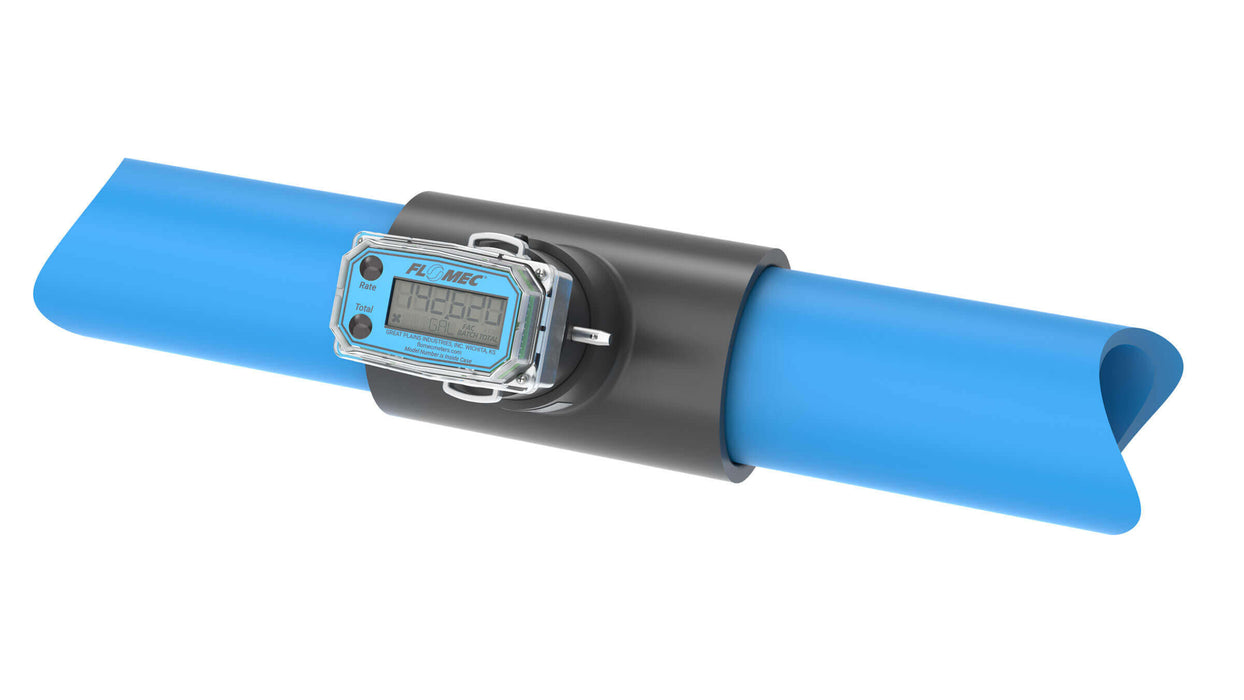Ultrasonic Flow Meter, Battery Powered Display, Schedule 80 PVC Tee for Water
