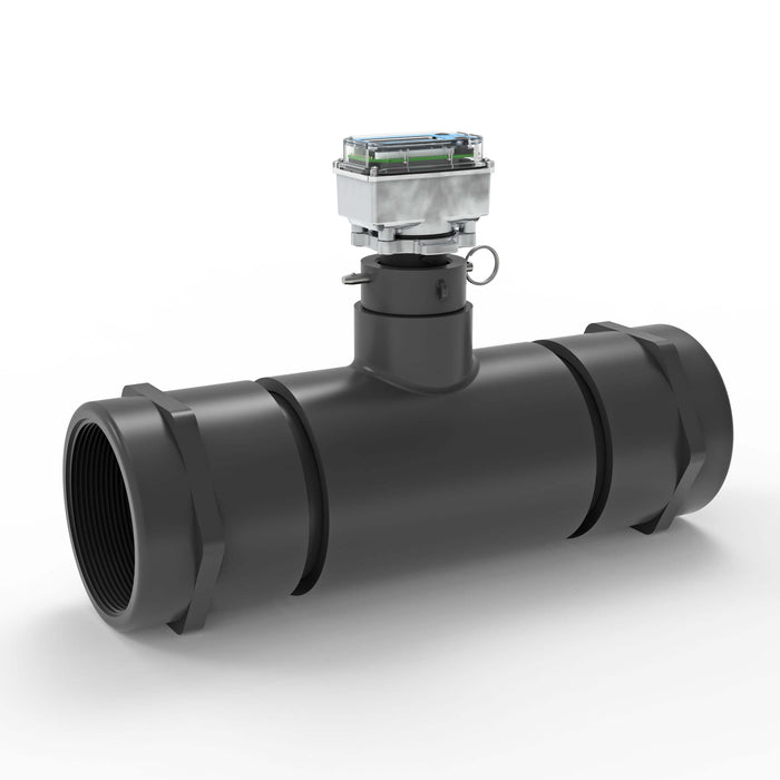 Ultrasonic Flow Meter, Battery Powered Display, Schedule 80 PVC Tee for Water
