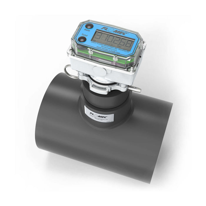 Ultrasonic Flow Meter, Battery Powered Display, Schedule 80 PVC Tee for Water