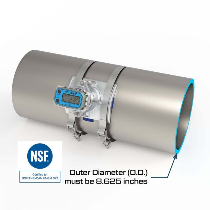 Ultrasonic Flow Meter, Battery Powered Display, NPS IPS Pipe for Water