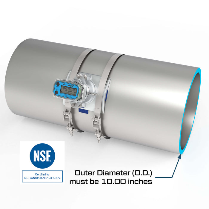 Ultrasonic Flow Meter, Battery Powered Display, TUBE Pipe for Water