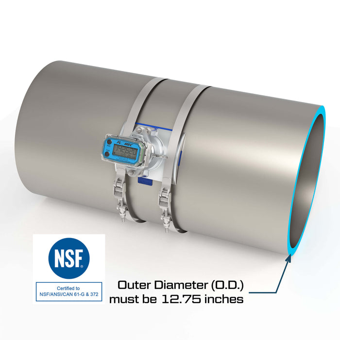 Ultrasonic Flow Meter, Battery Powered Display, NPS IPS Pipe for Water