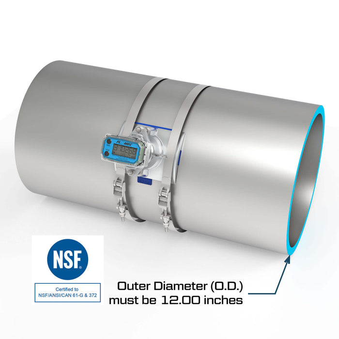 Ultrasonic Flow Meter, Battery Powered Display, TUBE Pipe for Water